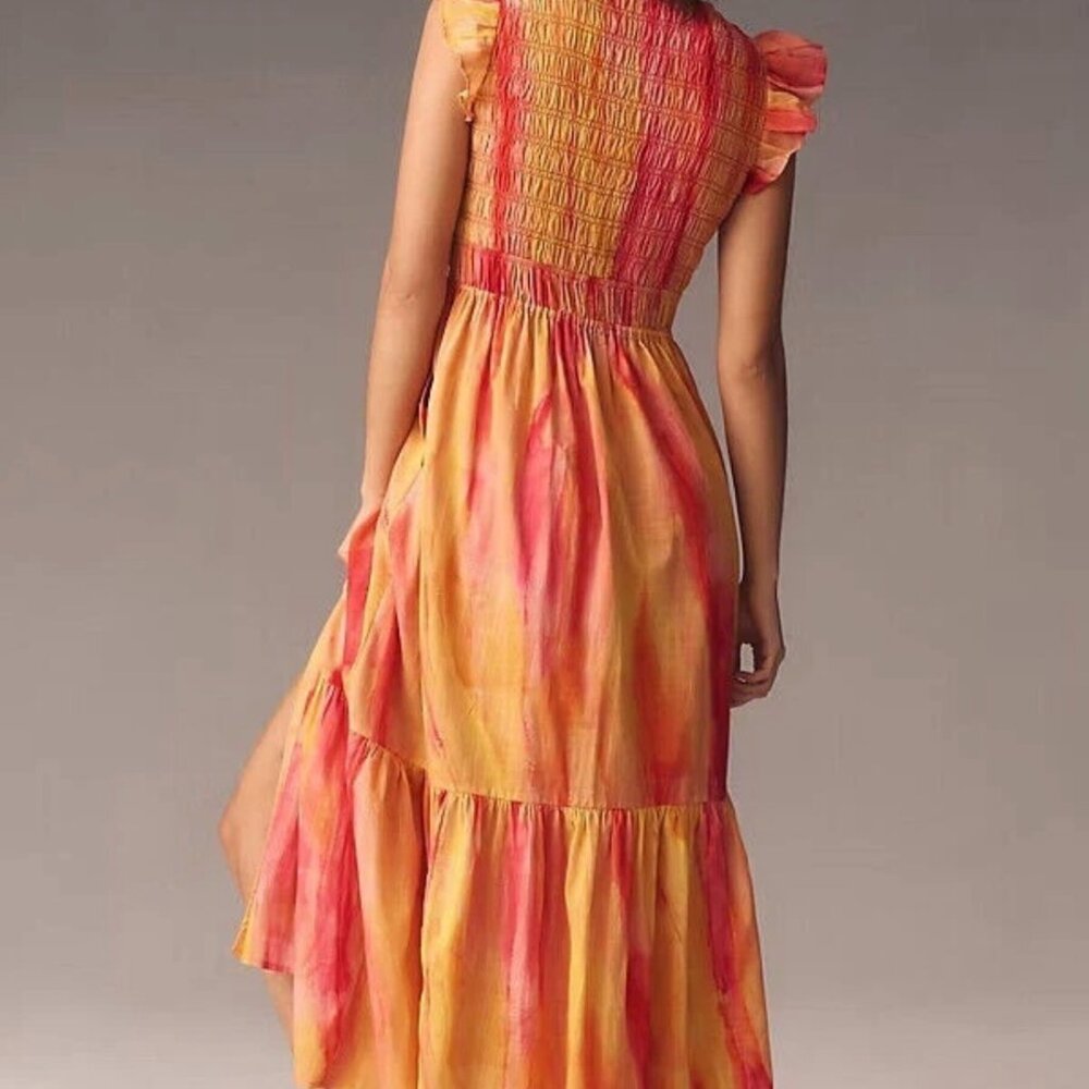 HP 🎈🎈NWT Anthropologie The Peregrine Midi Dress Sleeveless Sunset 1X - Picture 4 of 7